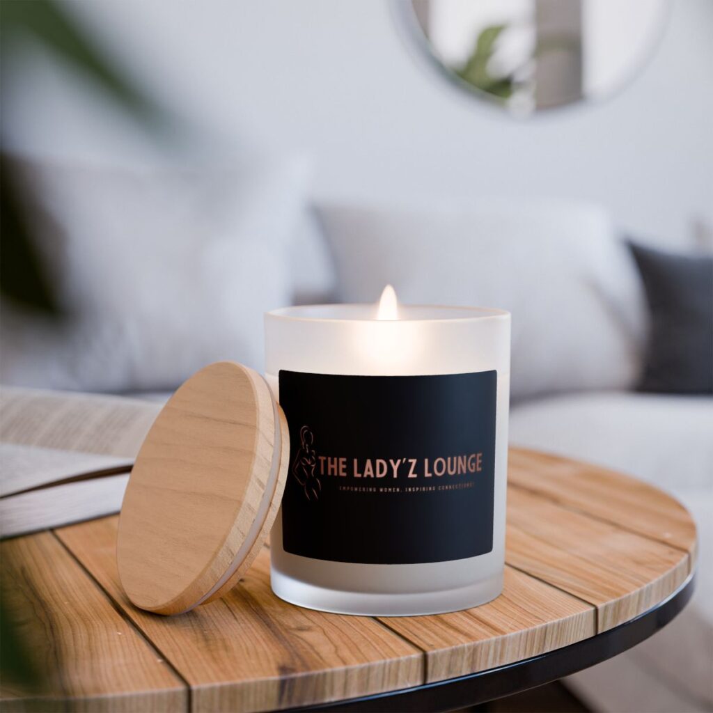The Lady'z Lounge candle vegan blend of natural apricot, coconut, and soy wax
